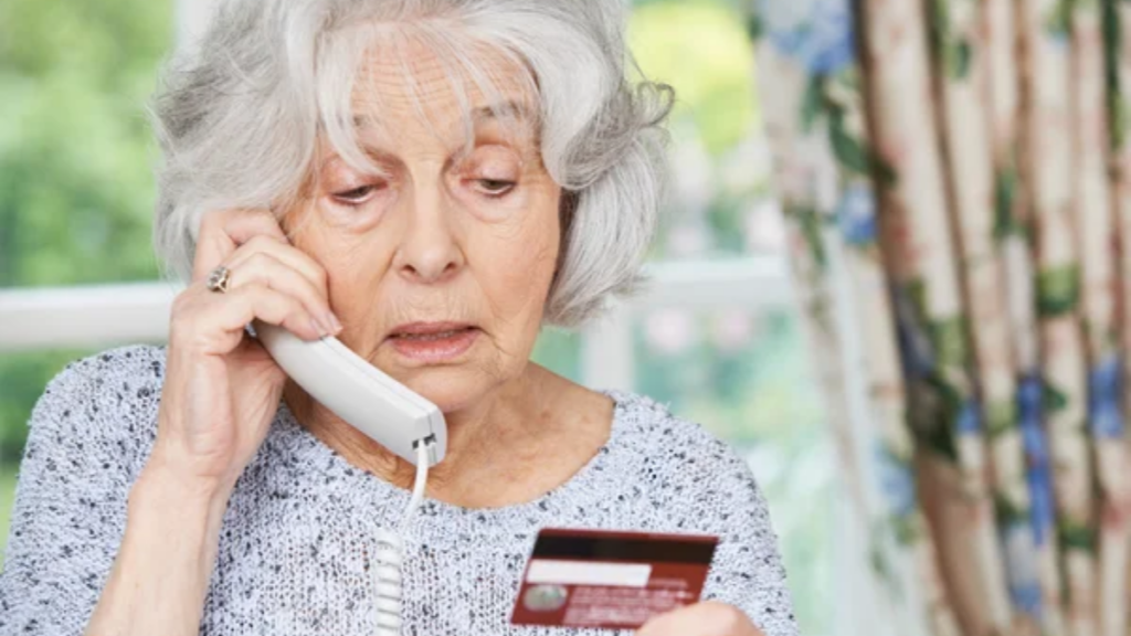 Older Woman Credit Card Phone