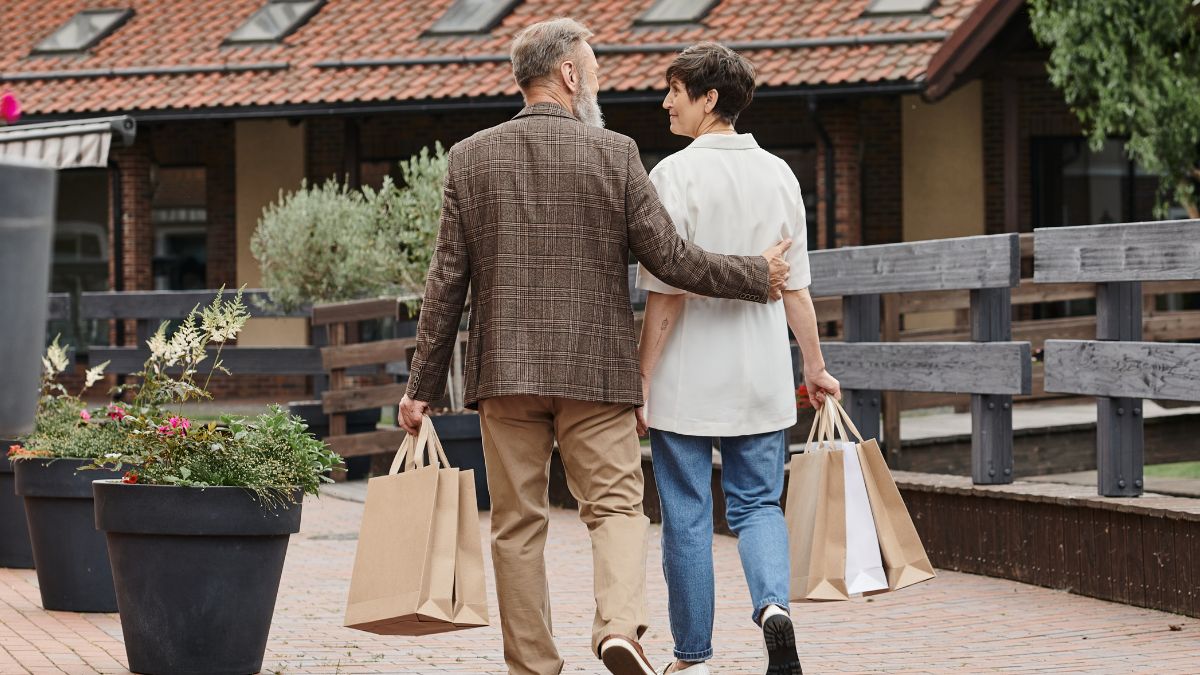 Older couple shopping