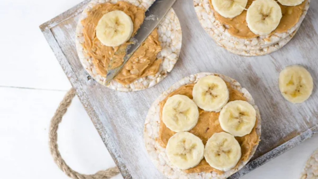 Rice Cake Almond Butter Banana Slices