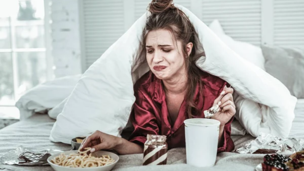 Woman Emotional Eating Food