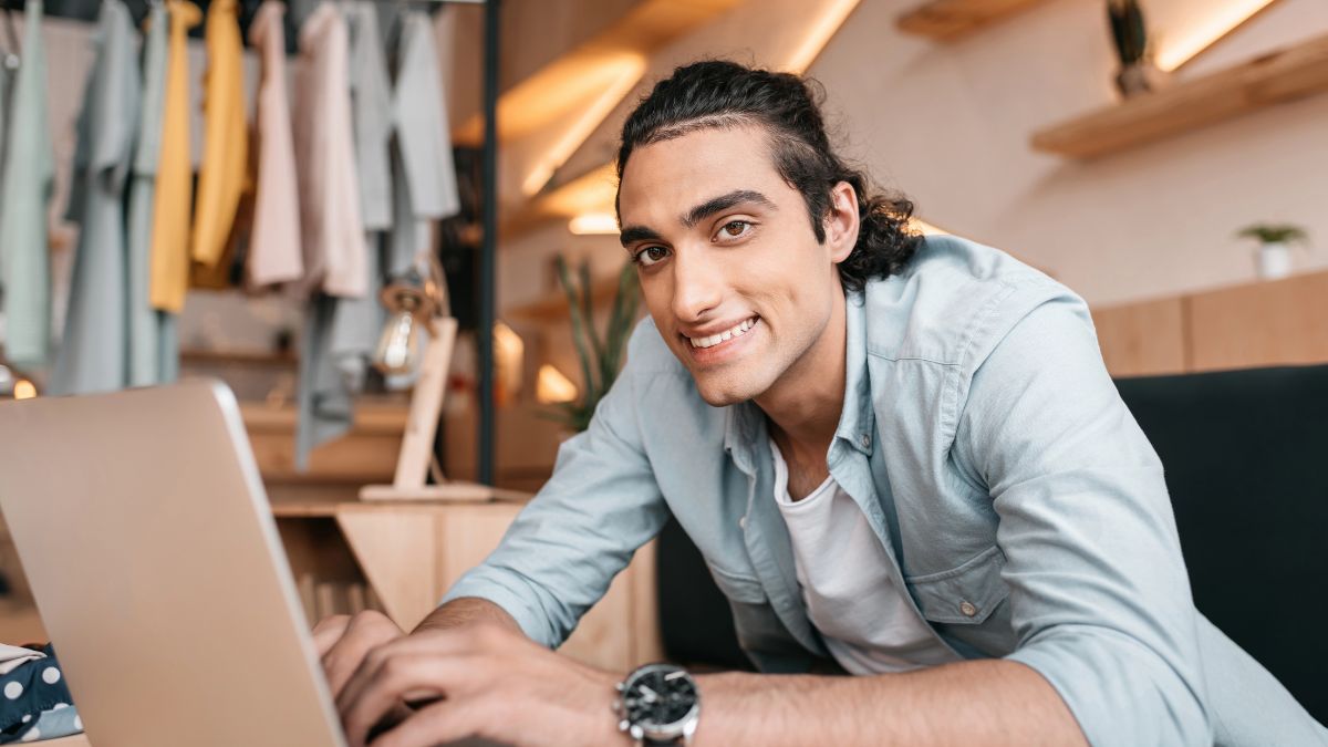 business owner on computer