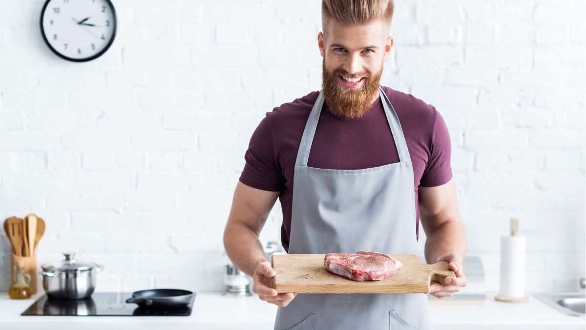 chef with steak