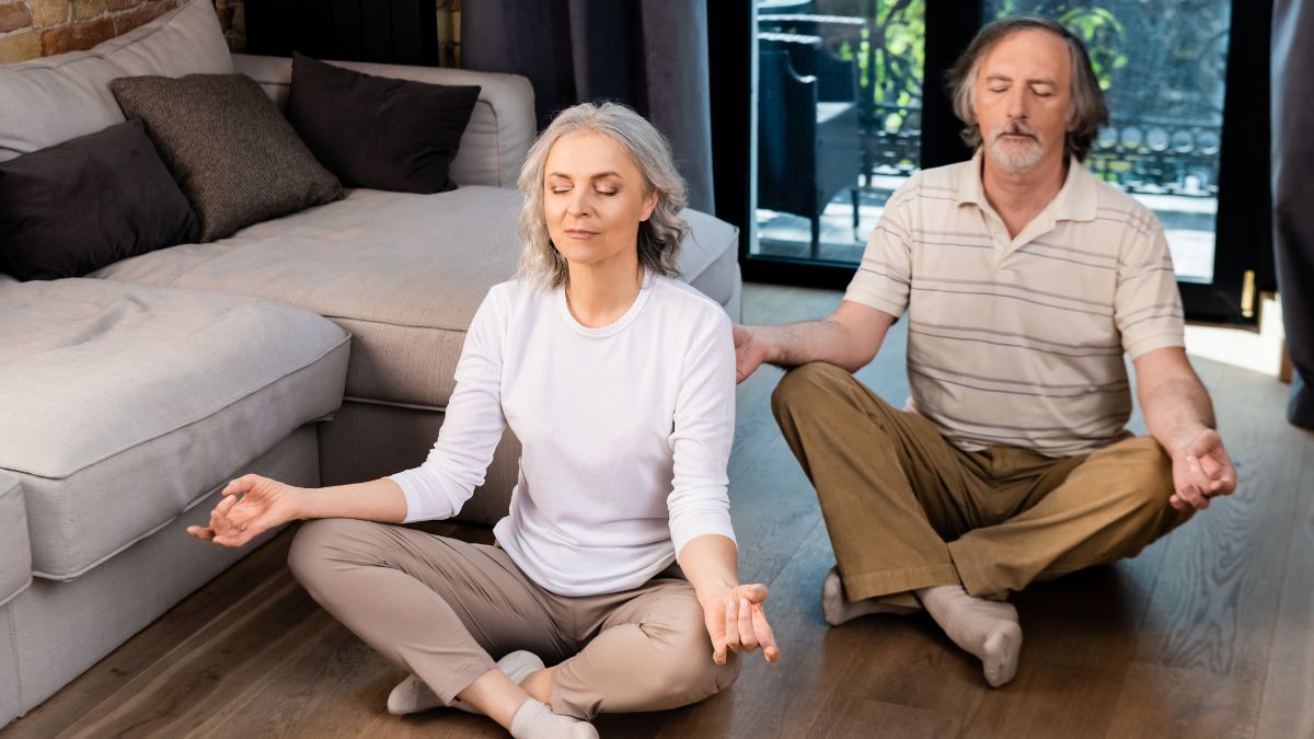 couple meditating