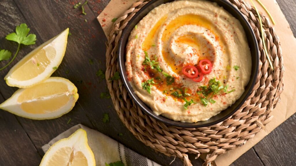 hummus and lemon