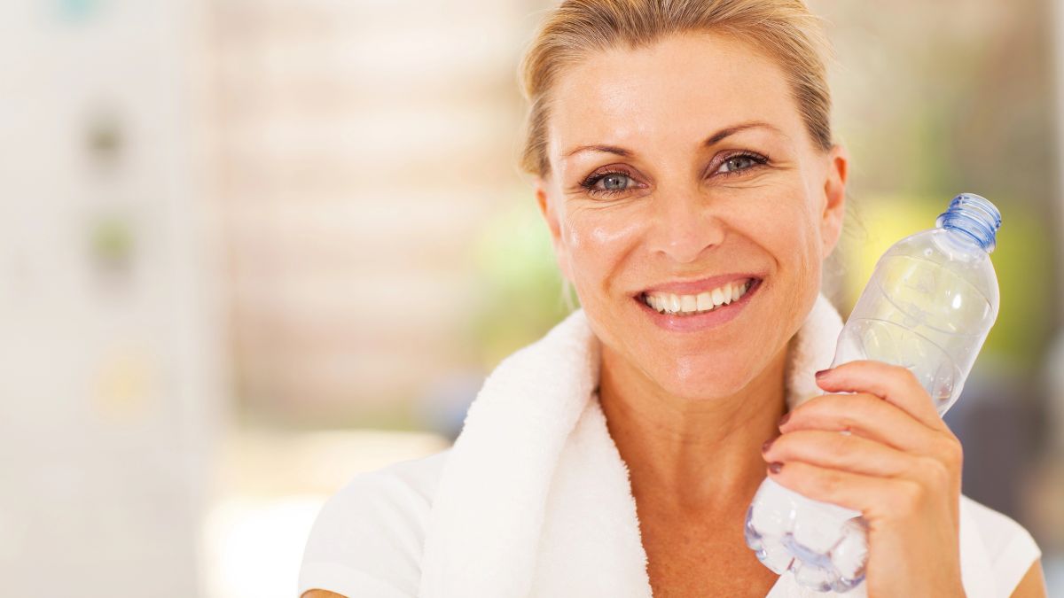 middle aged woman working out