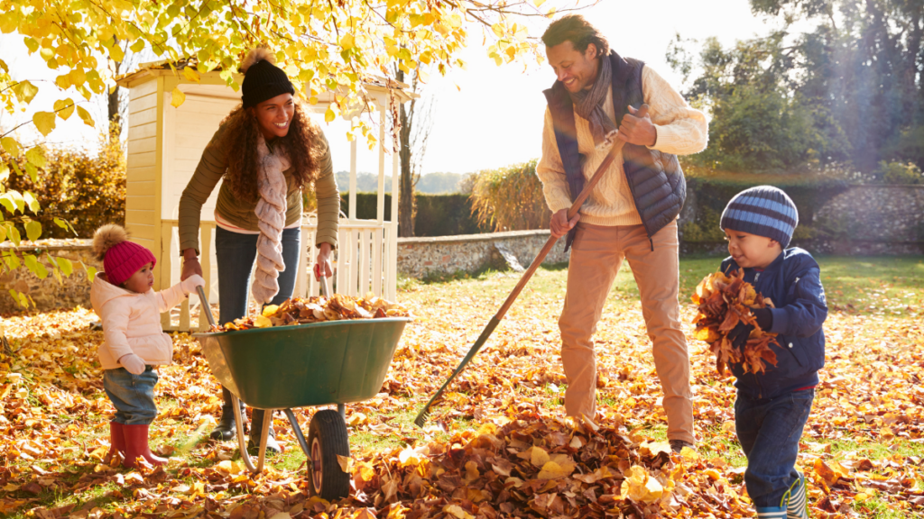 raking leaves 