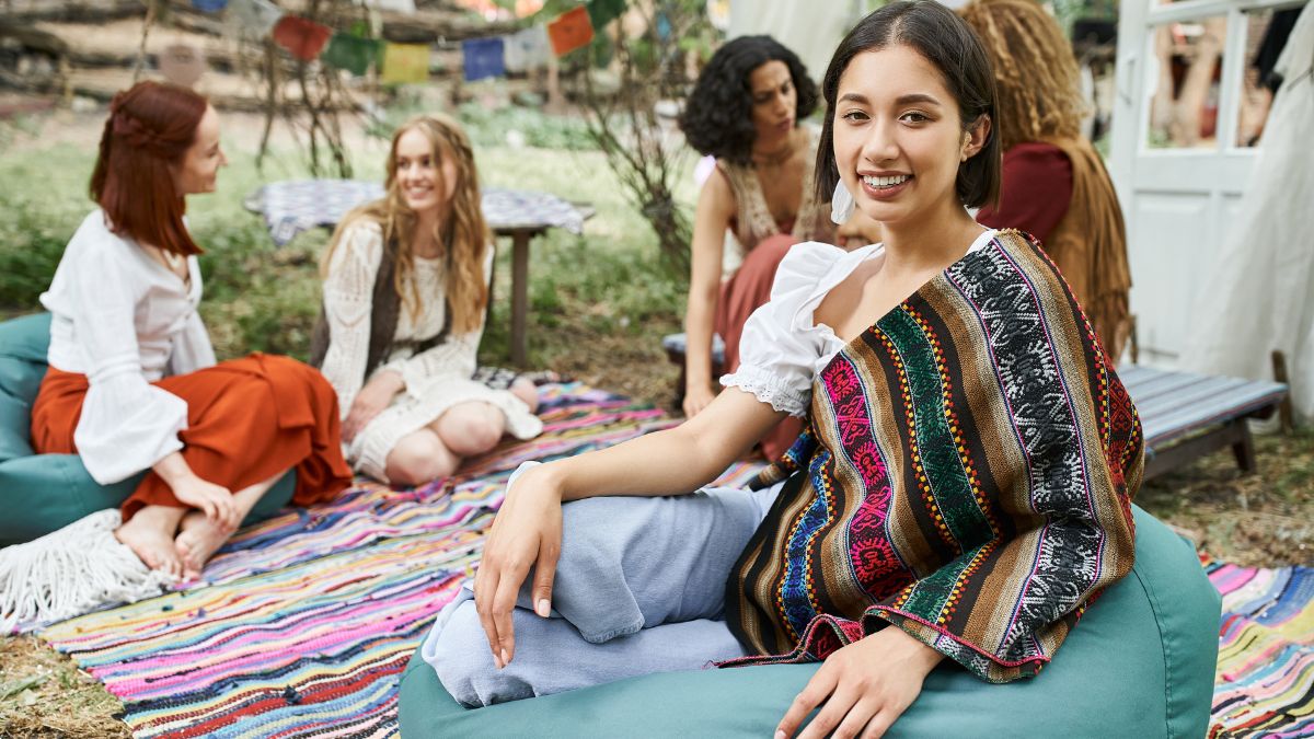 woman smiling at wellness retreat