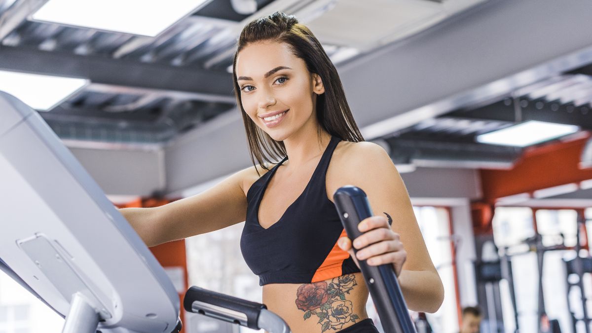 woman on a treadmill